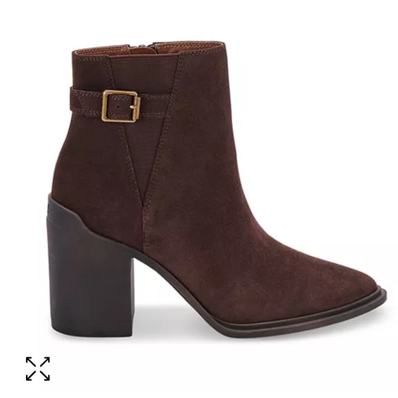 Blondo Raven Chocolate Brown Suede Pointed Toe Ankle Bootie - Picture 3 of 9